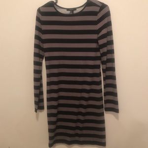 Stripped black and grey dress
